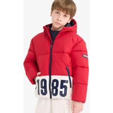 DeFacto Su Geçirmez Kapüşonlu Fermuarlı Şişme Mont Erkek Çocuk E9021A825WN