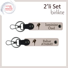 Boks Motifli Sporcu Ruhunu Yansıtan Armağan, Erkek Sevgiliye Özel Anahtarlık, Pudra-Pudra