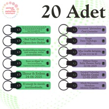 F Yeşili & M Menekşe, Kına Gecesi Davetlilerine Anlamlı Anı, 20’li Set, Kişiye Özel Anahtarlık