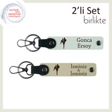 Savunma Sporlarına Başlayanlara Seçkin Armağan, Isim Yazılabilir Deri Anahtarlık, Beyaz-Sütlü Kahve