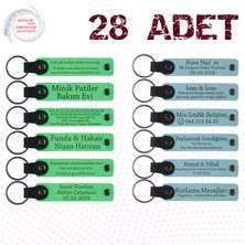 Fıstık Yeşili & Gök Mavi, Yılbaşı Kutlamalarına Küçük Armağan 28’li Set, Mesajlı Hatıra Anahtarlık