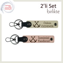 Yelkenli Sevgiliye Verilebilecek En Güzel Armağan, Deniz Temalı Anahtarlık Seti, S Kahve-Yavru Ağzı