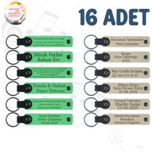 F Yeşili & S Kahve, Kına Gecesi Misafirlerine Özel Anı, 16’li Set, Isim Yazılı Anlamlı Hediyelik