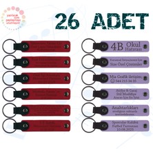 Kırmızı & Mor Menekşe, 26’lı Set, Isim Yazılabilen Anahtarlık, Dil Kursu Mezunlarına Özel Sürpriz