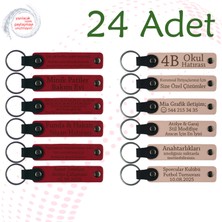 Kırmızı & Pudra, 24’lü Set, Kişiselleştirilebilir Deri Hediyelik, Kına Gecesi Misafirlerine Sürpriz