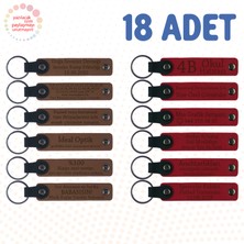 A Kahve & Kırmızı, Kuzenler Arasında Paylaşılacak Sürpriz, 18’li Set, Kişisel Mesajlı Anahtarlık