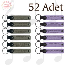 Kül Gri & Mor Menekşe, 52’li Set, Kişiselleştirilebilir Deri Hatıra, Bebek Mevlüdüne Küçük Armağan