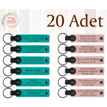 K Turkuaz & Y Ağzı, 20’li Set, Kişiye Özel Yazılı Deri Anahtarlık, Fotoğrafçılık Atölyesine Hatıra