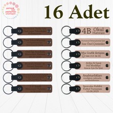 A Kahve & Pudra, Bisiklet Gezisi Grubuna Anı, 16’lı Set, Isim Yazılı Anlamlı Deri Hediyelik