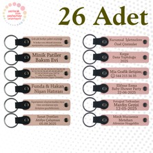 Pudra & Yavru Ağzı, 26’lı Set, Isim Yazılabilen Deri Anahtarlık, Kodlama Kursu Katılımcılarına Anı