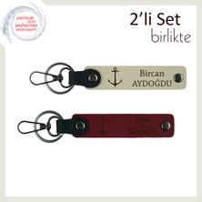 Denizci Temalı Deri Anahtarlık, Tekne Turu Sonrası Verilebilecek Hatıralık, Sütlü Kahve-Bordo