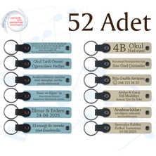 Gök Mavi & Sütlü Kahve, 52’li Set, Kişiye Özel Deri Hatıra, Yılbaşı Etkinliklerine Küçük Hediyelik