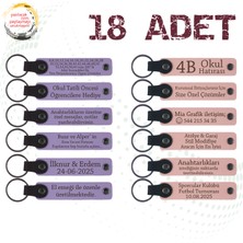 M Menekşe & Y Ağzı, 18’li Set, Kişisel Mesajlı Anahtarlık, Ingilizce Öğretmeninden Sınıfına Hatıra