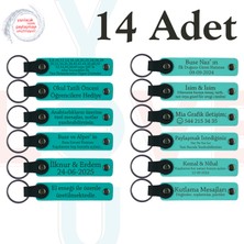 Koyu Turkuaz & Turkuaz, 14’lü Set, Isim Yazılabilen Anahtarlık, Kurumsal Fuar Katılımcılarına Hediye