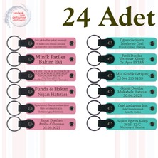 Pembe & Turkuaz, 24’lü Set, Kişiselleştirilebilir Deri Hediyelik, Düğün Misafirlerine Özel Sürpriz