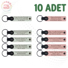 Beyaz & Y Ağzı, Robotik Kodlama Atölyesine Hediye, 10’lu Set, Tarih ve Isimli Deri Anahtarlık