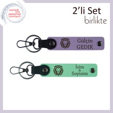 Güçlü Ruhlar Için Aslan Figürlü Tasarım, Erkek Sevgiliye Hediye Takımı, Mor Menekşe-Açık Yeşil