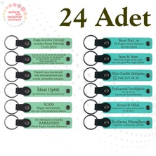 Yeşil & Turkuaz, Kına Gecesi Misafirlerine Şık Hediye, 24’lü Set, Kişiselleştirilebilir Anahtarlık