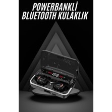 Bluetooth Kulaklık Dijital Şarj Göstergeli Powerbankli Bass Özellikli Kablosuz Kulakiçi 5.1 Mikrofonlu