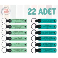 Yeşil & Koyu Turkuaz, Nişan Törenine Değer Katan Hediye, 22’li Set, Tarih ve Isimli Deri Hatıra