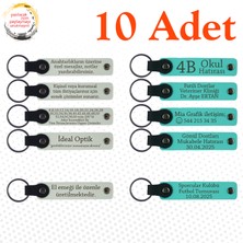 Beyaz & Turkuaz, Kaligrafi Atölyesi Mezunlarına Anı, 10’lu Set, Tarih ve Isimli Deri Anahtarlık