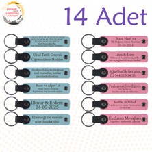 Gök Mavi & Pembe, 14’lü Set, Yazılı Özel Anahtarlık, Öğretmenden Öğrencilere Karne Hatırası