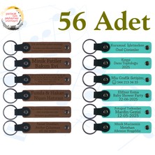 A Kahve & Turkuaz, Çiçekçi Müşterilerine Özel Sürpriz, 56’li Set, Kişisel Yazılı Deri Hediyelik