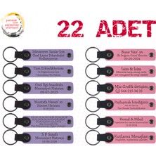 Mor Menekşe & Pembe, 22’li Set, Tarih ve Isimli Deri Hatıra, Akraba Gecelerine Küçük Armağan