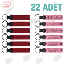 Kırmızı & Pembe, 22’li Set, Tarih ve Isimli Deri Hatıra, Şirket Yıl Dönümüne Özel Hediye