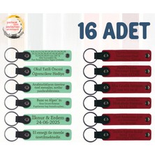 Yeşil & Kırmızı, Yürüyüş Gezisi Grubuna Veda Anısı, 16’lı Set, Isim Yazılı Anlamlı Deri Hediyelik