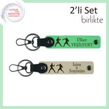 Şampiyon Sevgiliye Motivasyon Hediyesi, Knockout Temalı, Kişisel Anahtarlık, Fıstık Yeşil-S Kahve