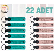 K Turkuaz & Y Ağzı, 22’li Set, Tarih ve Isimli Deri Hatıra, Nişan Merasimine Değer Katan Hediye