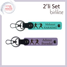 Disiplinle Her Rakibi Yenenlere, Zihin Odaklı, Isme Özel Anahtarlık, Turkuaz-Mor Menekşe