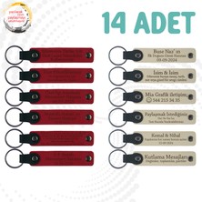 Kırmızı & S Kahve, 14’lü Set, Kişiye Özel Deri Anahtarlık, Kurumsal Fuar Katılımcılarına Armağan