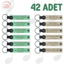 Yeşil & Sütlü Kahve, Yılbaşı Etkinliklerine Küçük Anı, 42’li Set, Kişisel Yazılı Hatıra Anahtarlık