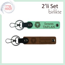 Erkek Arkadaşa Karizmatik Hediye , Kaplan Başlı Kişisel Anahtarlık Takımı, Açık Yeşil-Açık Kahve