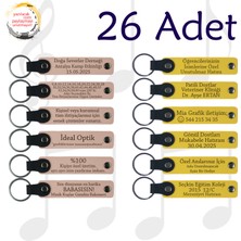 Pudra & Sarı, 26’lı Set, Yaratıcı Çizim Atölyesine Hatıra, Isim Yazılabilen Deri Anahtarlık