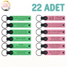 Fıstık Yeşili & Pembe, Yılbaşı Kutlamalarına Özel Hatıra, 22’li Set, Tarih ve Isimli Deri Hatıra