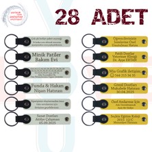 Beyaz & Sarı, Yılbaşı Kutlamalarına Anlamlı Sürpriz, 28’li Set, Mesajlı Deri Hatıra Anahtarlık