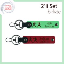 Sporcu Sevgiliye Ilham Veren Hediye, Güç Temalı, Kişisel Yazılı Anahtarlık, Fıstık Yeşil-Kırmızı