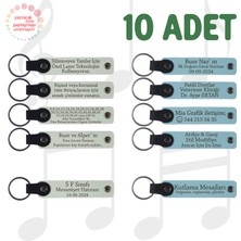 Beyaz & Gök Mavi, Düğün Davetlilerine Anlamlı Anı, 10’lu Set, Tarih ve Isimli Deri Anahtarlık