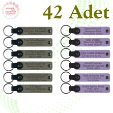 Kül Gri & Mor Menekşe, 42’li Set, Kişisel Yazılı Anahtarlık, Yılbaşı Etkinliklerine Küçük Hediyelik