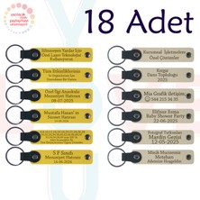 Sarı & Sütlü Kahve, 18’li Set, Kişisel Mesajlı Deri Anahtarlık, Nişan Töreni Davetlilerine Sürpriz