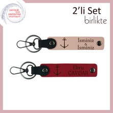 Tekne Gezilerini Sevenler Için Tasarlanmış Anahtarlık, Kişiye Özel Hediyelik, Yavru Ağzı-Kırmızı