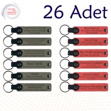 Kül Gri & Nar Çiçeği, 26’lı Set, Isim Yazılabilen Deri Anahtarlık, Felsefe Öğretmeninden Karne Anısı