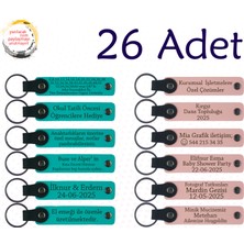 K Turkuaz & Y Ağzı, 26’lı Set, Isim Yazılabilen Deri Anahtarlık, Coğrafya Öğretmeninden Karne Anısı