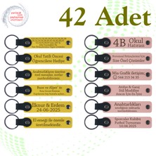 Sarı & Yavru Ağzı, 42’li Set, Yıl Sonu Hatırası Olarak Sunulacak, Öğrenci Isimli Deri Anahtarlık