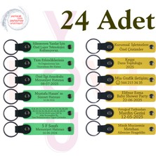 Fıstık Yeşili & Sarı, Yılbaşı Kutlamalarına Anlamlı Hediye, 24’li Set, Kişisel Deri Hediyelik