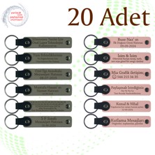 Kül Gri & Yavru Ağzı, 20’li Set, Kişisel Yazılı Anahtarlık, Yaratıcı Çizim Atölyesi Mezunlarına Anı