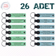 Yeşil & Gök Mavi, Biyoloji Öğretmeninden Karne Anısı, 26’lı Set, Isim Yazılabilen Deri Anahtarlık
